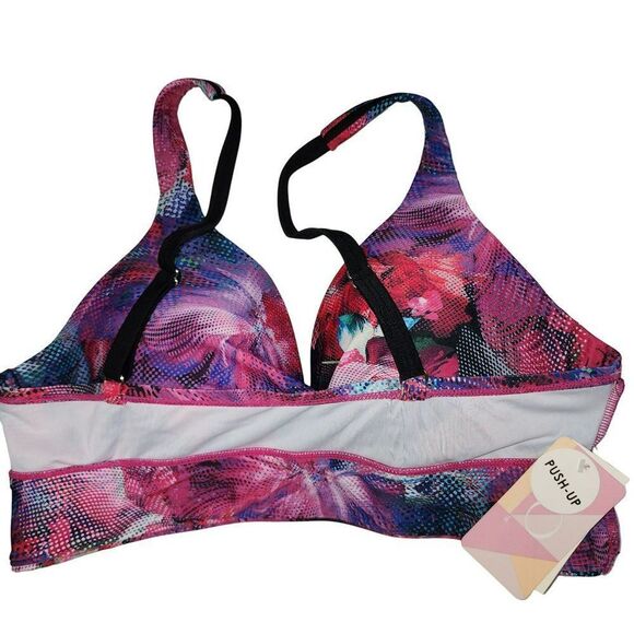 Go by Gossip Floral Molded Multicolor Bra Swim Bikini Top Size L‎ - Picture 5 of 11